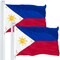 G128 2 Pack: Philippines (Philippine) Flag | 3x5 feet | Printed 150D Indoor/Outdoor, Vibrant Colors, Brass Grommets, Quality Polyester, Much Thicker More Durable Than 100D 75D Polyester